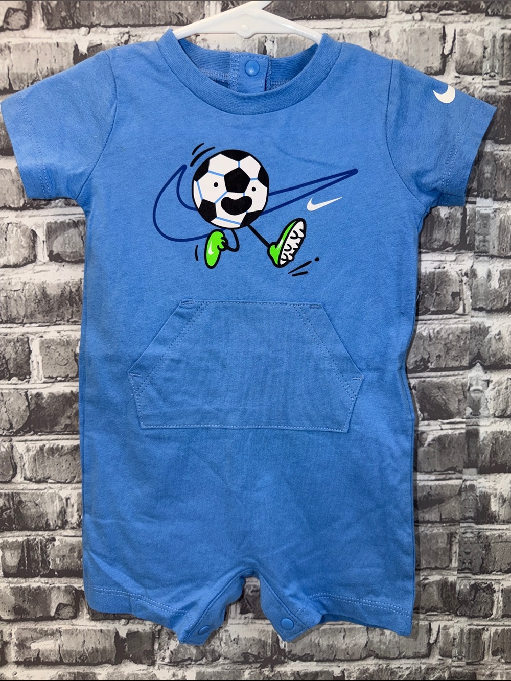 Nike Bright Blue Soccer Graphic Baby romper
